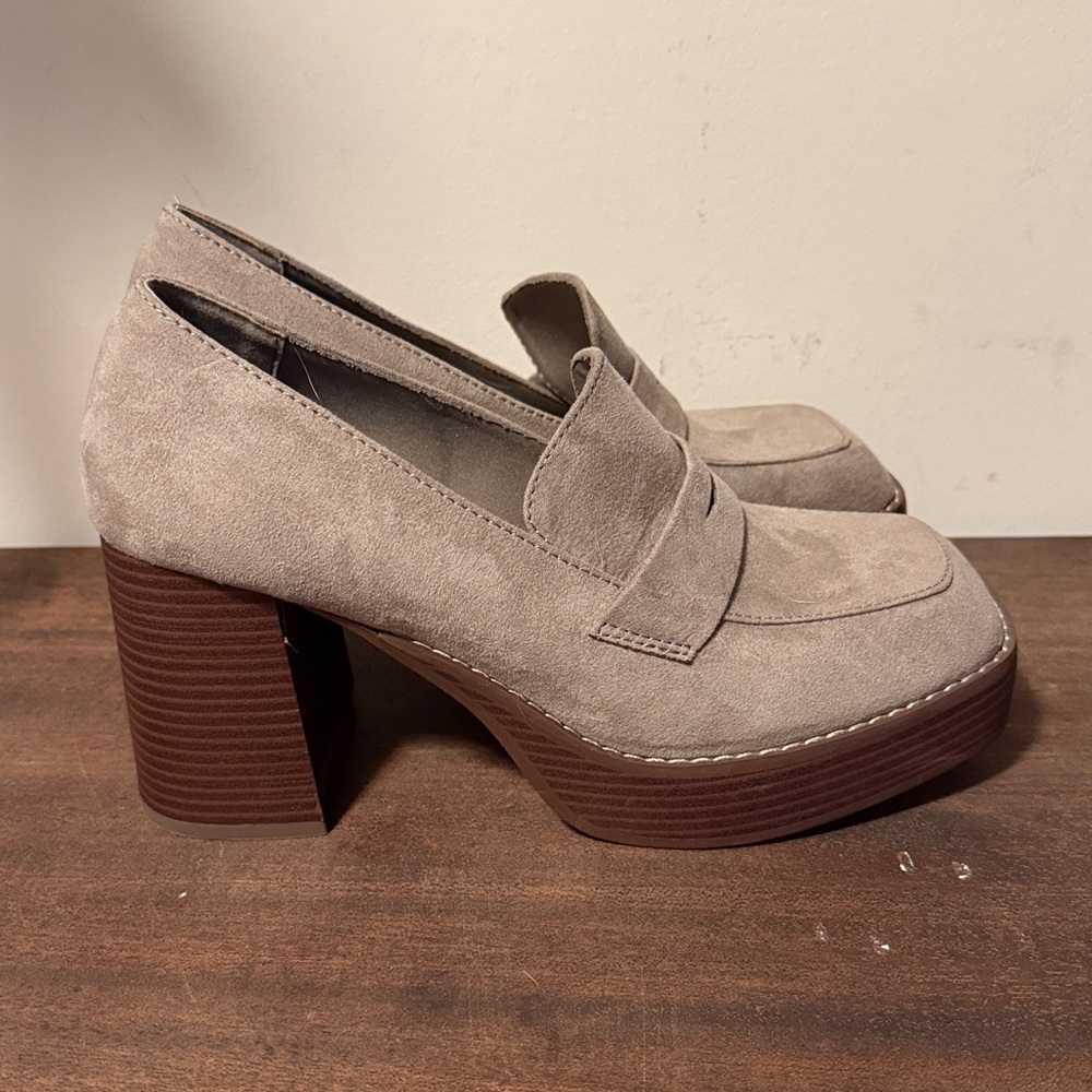 NWOT Ophelia Roe Mod Square Toe 3.5 Inch Platform Penny Loafers Size 8.5 A8 - Picture 4 of 8
